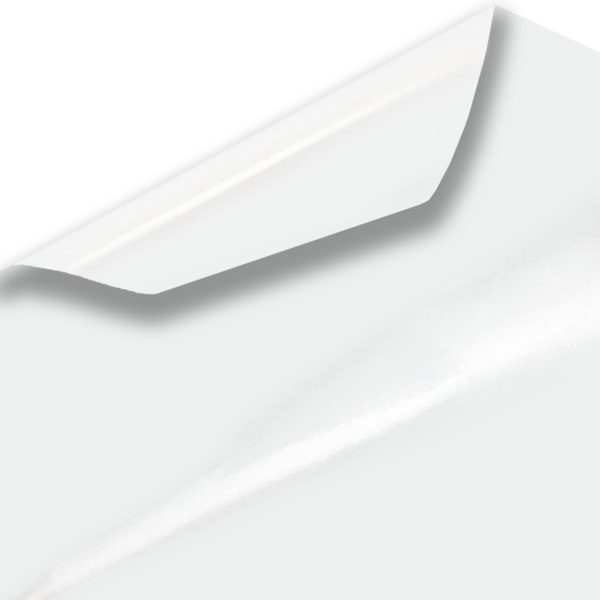 Greencolors PP 100 Gloss: Weiße glänzende Folie mit permanenter grauer  Klebeschicht