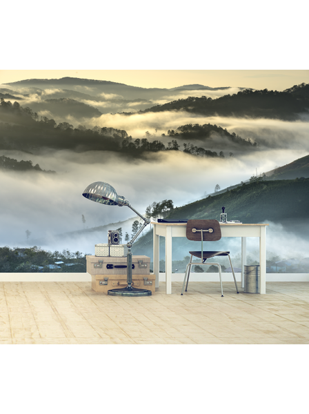 Nebel im Tal - Fototapete - Fototapete in individueller Größe