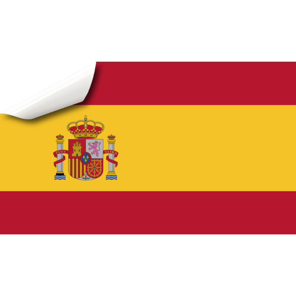 Die spanische Flagge zum Aufkleben aufs Fahrzeug
