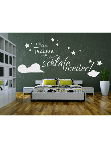 Träume schlafe weiter  - Wandtattoo in Wunschfarbe & individueller Größe