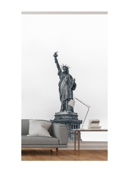 Freiheitsstatue Schwarz Weiß - Fototapete - Fototapete in individueller Größe